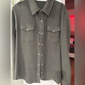 Sable solid cashmere Button-Up Shirt. sold out.